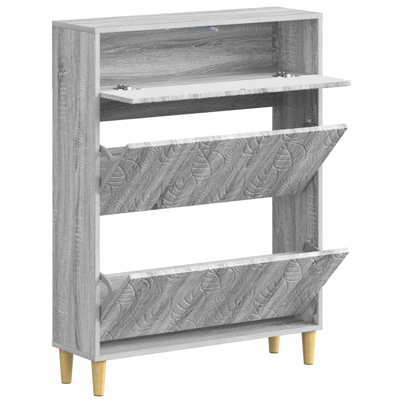 Shoe Storage, 103 cm H x 78 cm W x 24 cm D, Grey Sonoma