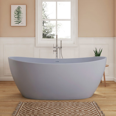 Baignoire profonde autoportante à surface solide de 65 po Fslefay