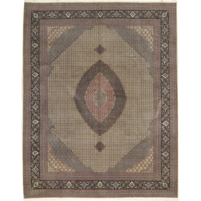 Hand-Knotted High-Quality Pink and Gray Area Rug