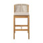 Ensemble de 2 tabourets de bar en bois avec coussin Louie
