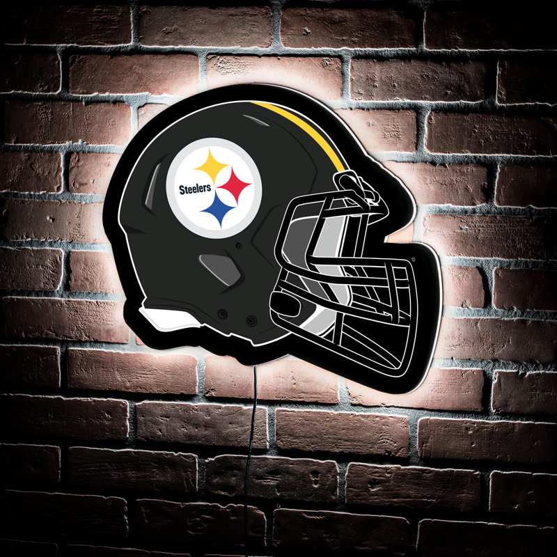 Enseigne murale lumineuse NFL à DEL pour casque, Steelers de Pittsburgh