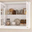 Armoire de rangement polyvalente à 4 portes avec verre trempé