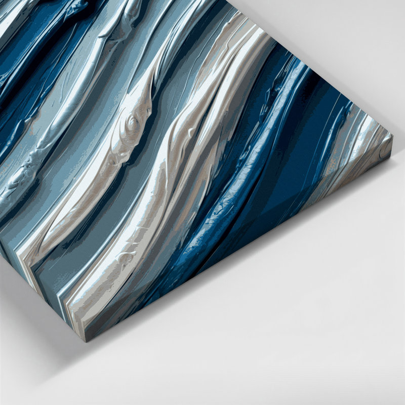 Toile horizontale à rayures horizontales bleu cobalt, H 12 po x l 18 po