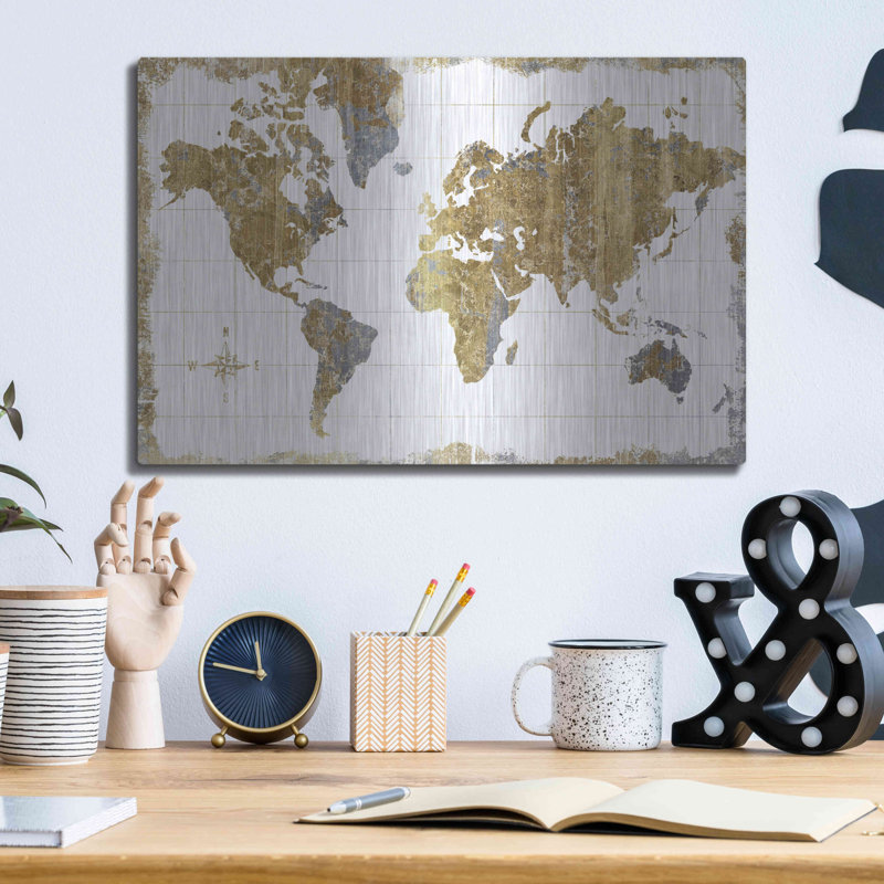«Gilded Map» par Wild Apple Portfolio, H 12 po x l 16 po