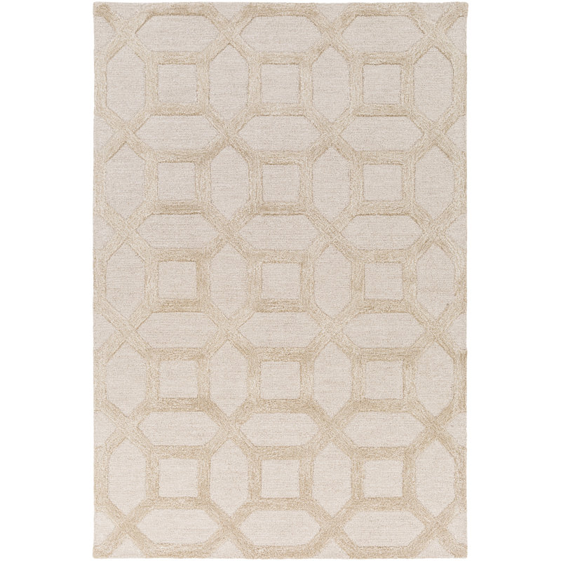 Wyble Hand Tufted Geometric Indoor Rug, Rectangle 2' x 3'