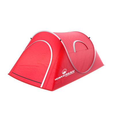 Wakeman Outdoors Water-Resistant 2 Person Pop Up Tent with Dual-Layer Door and Carry Bag , Red