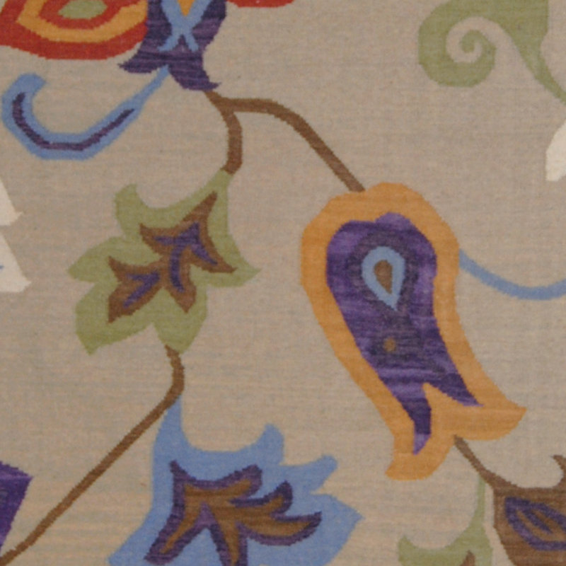 Wool Floral Indoor Rug, Rectangle 6'4" x 9'5"