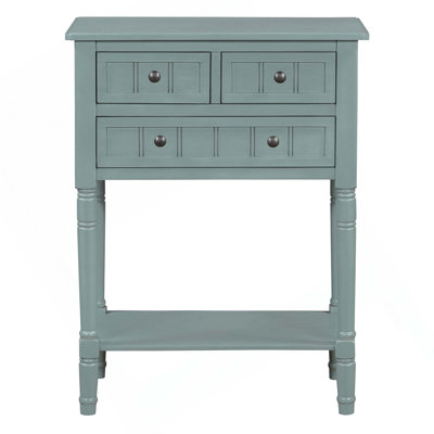 Classic Distressed Wood Console Table with Drawers and Shelf for Narrow Spaces, Elegant and Multi-Functional Storage Solution