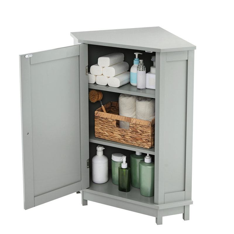 Élégante armoire de salle de bain grise