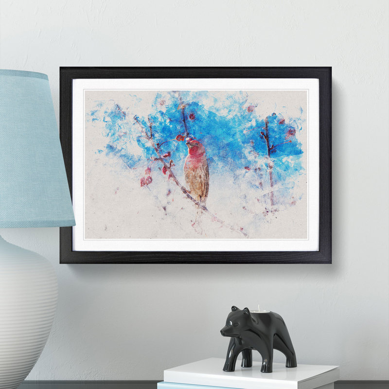 House Finch Bird - Picture Frame Painting Print, 62cm H x 87cm W x 2cm D, Black Framed
