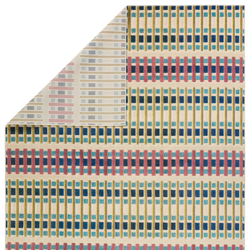 Lindsey Geometric White Area Rug, Rectangle 8'6" x 11'6"