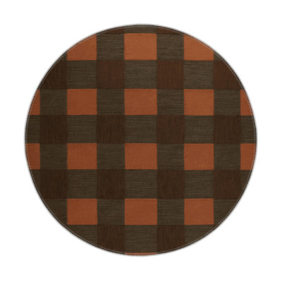 Tapis d'intérieur et d'extérieur à carreaux brun