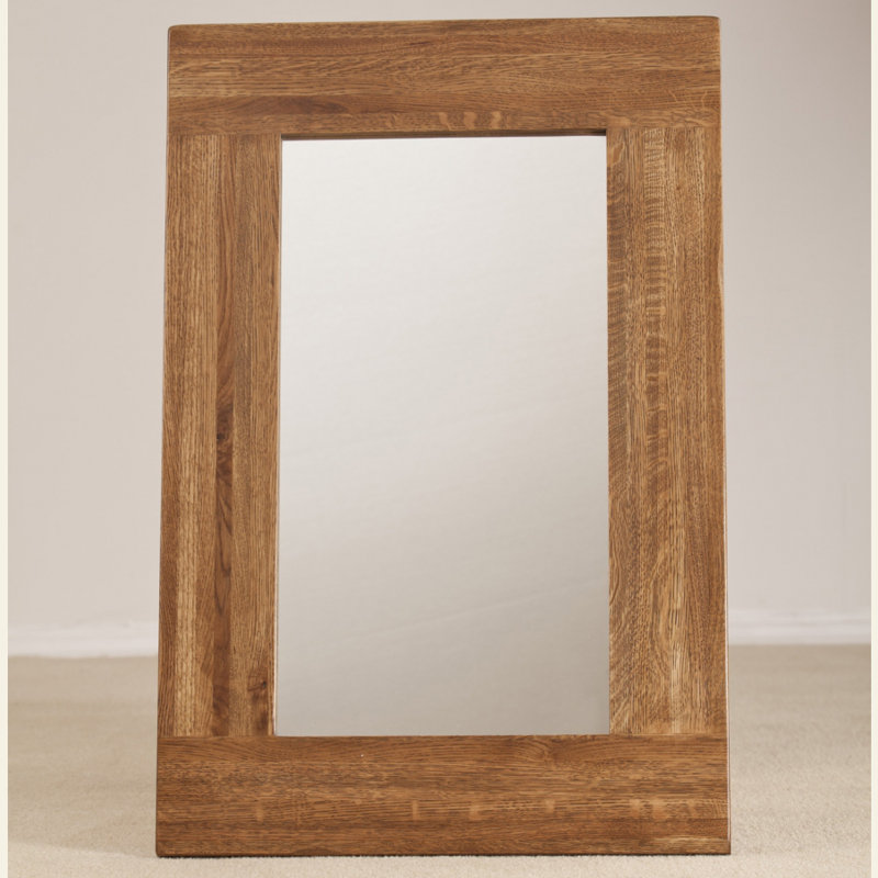 Wood Flat Wall Mirror, 60 cm H x 90 cm W