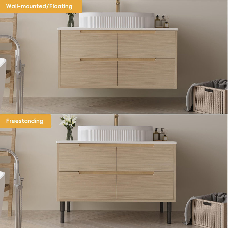 Meuble-lavabo deux-en-un en céramique, Wood