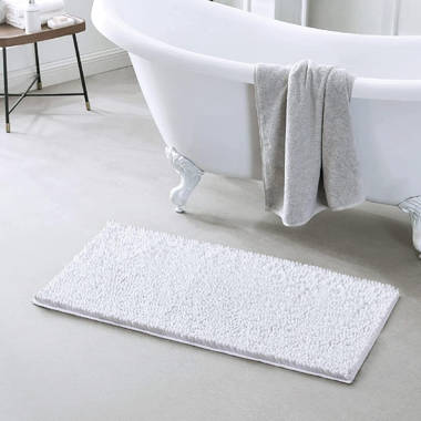 Subrtex Chenille Bathroom Rugs Soft Non-Slip Super Water Absorbing Shower Mats, 16 inchx24 inch, Celadon, Size: 16 inch x 24 inch