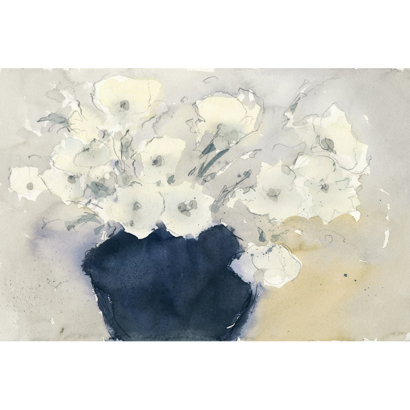 White Bouquet - Wrapped Canvas Painting, 30cm H x 46cm W x 3.8cm D