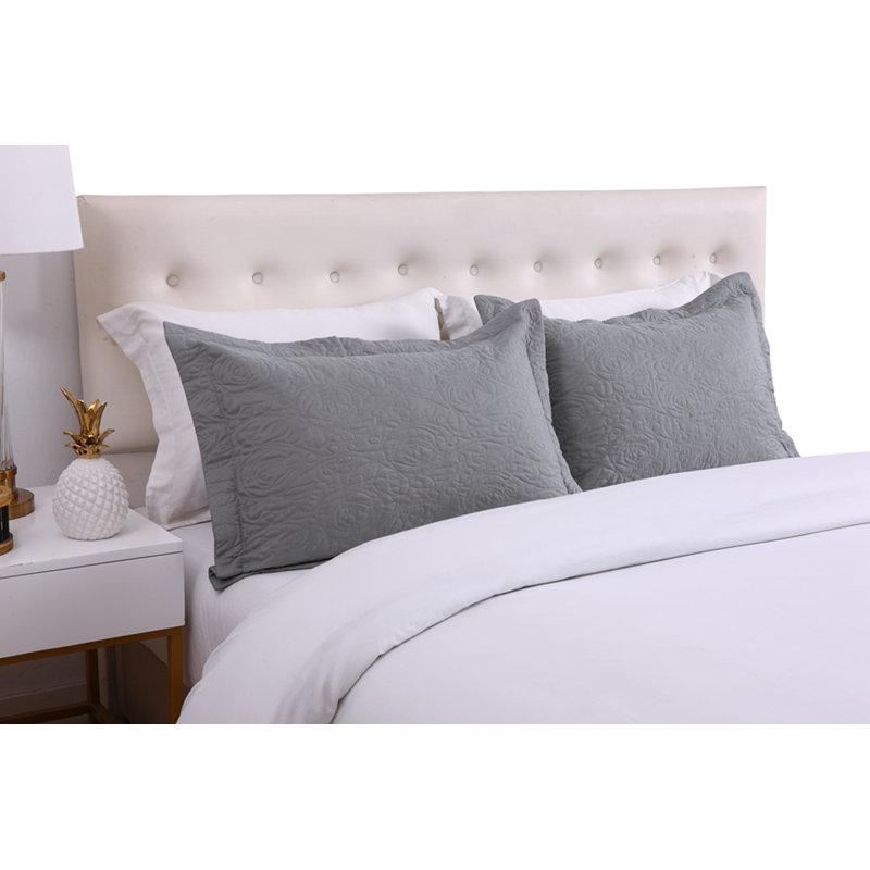 P-solid Shams Polyester Bedding, Standard, Gray