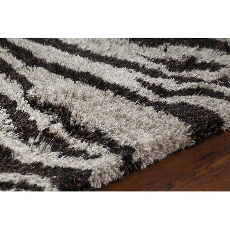 Tapis noir / gris Baumgarten, Tapis de couloir 2 pi 6 po x 7 pi 6 po