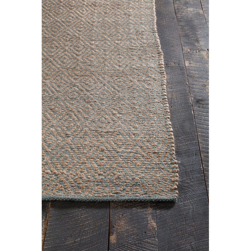 Kanita Authentic Hand-Woven Handmade Gray & Tan Geometric Jute Area Rug, 7'9" x 10'6"