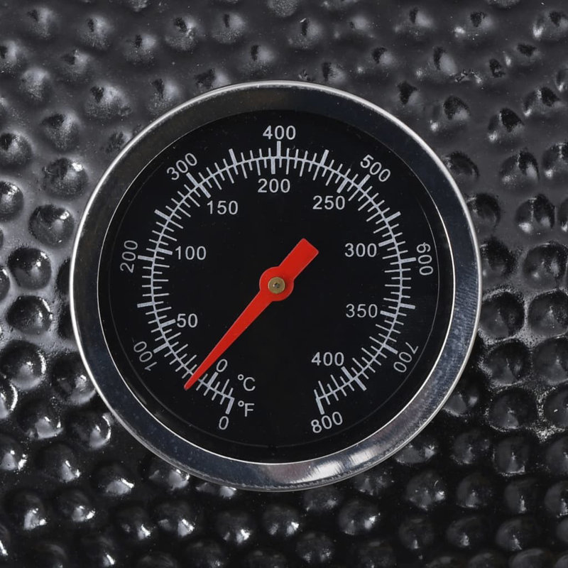 Kamado Barbecue Fumoir en céramique 13,0 po, Noir