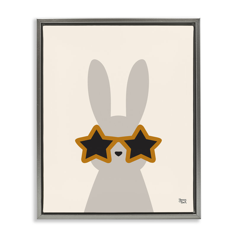 "Bunny & Star", lunettes de soleil encadrées sur toile flottante par Jessica Beck, H 21 po x l 17 po