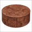 Table basse rotative en bois avec 2 tiroirs, plateau tournant à 360 ° pour un rangement polyvalent et un design élégant