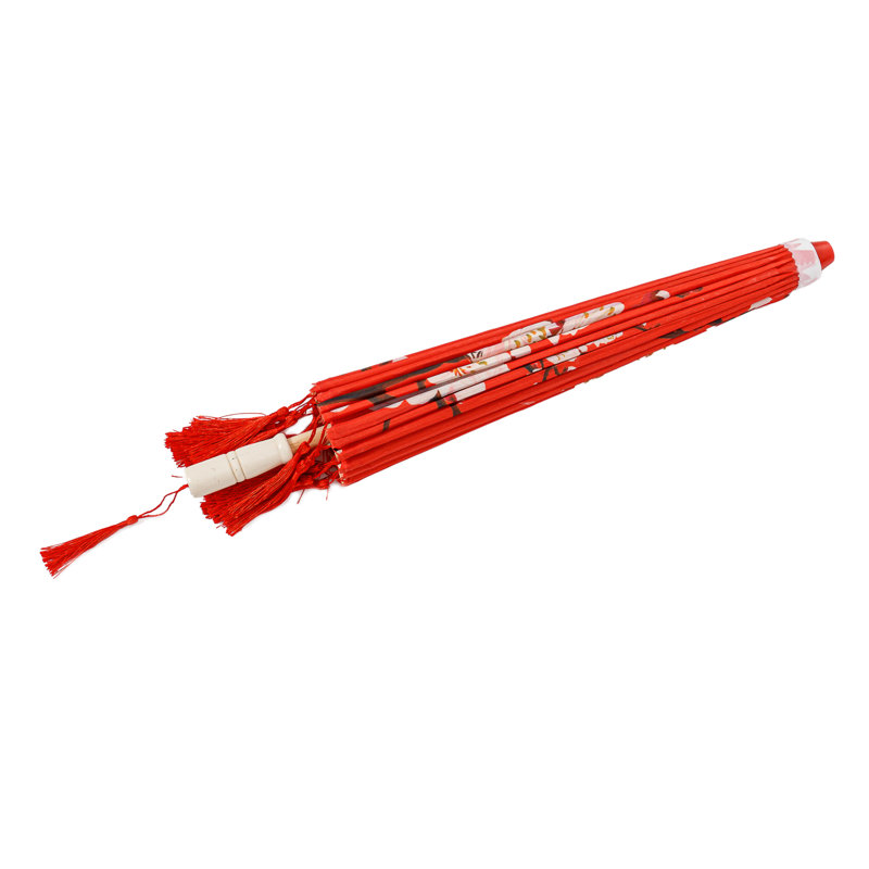 Parasol en soie 33 po Classic Asian, Rouge