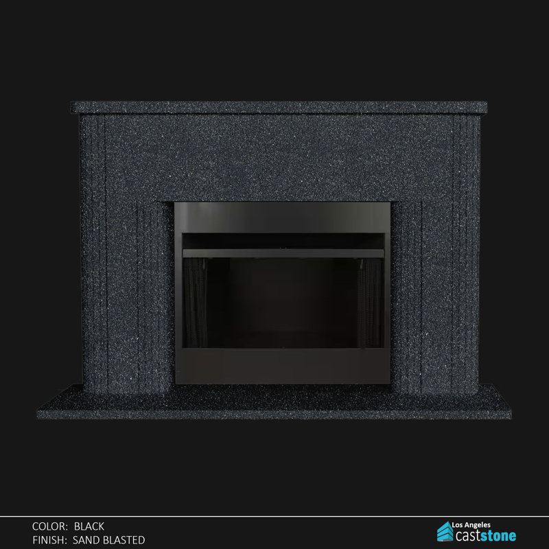 Vereya Fireplace Surround, Black Sand Blasted