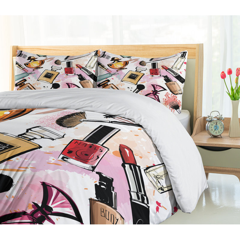Glam Polyester Duvet Cover, Queen Duvet Cover + 2 Standard Shams