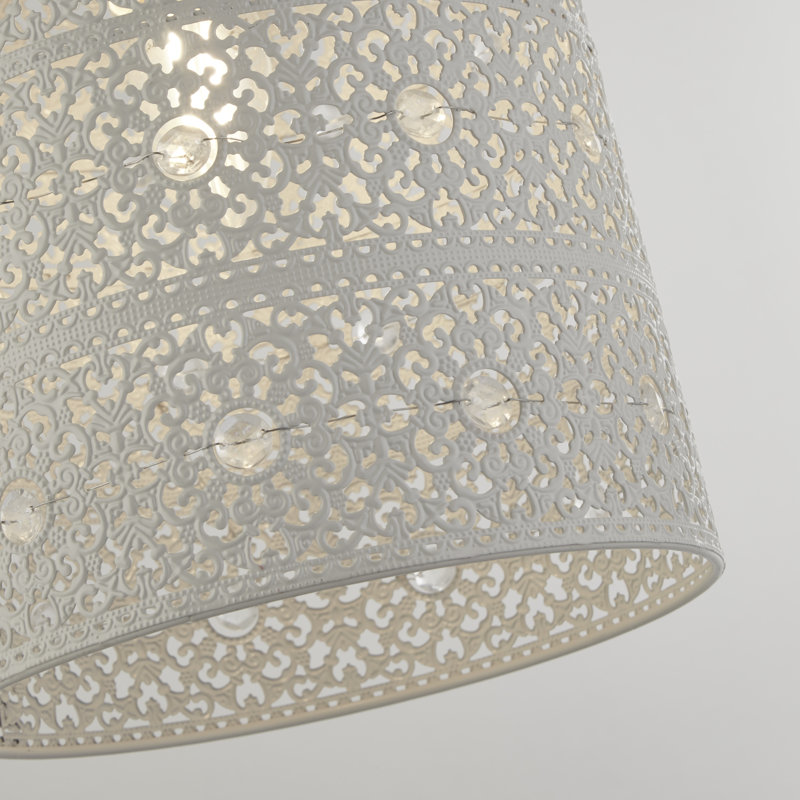 25.5cm H Metal Drum Pendant Shade ( Uno ) in Clear