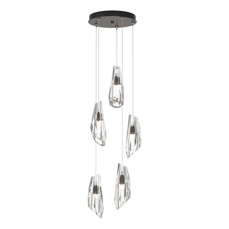 Luminaire suspendu 5 lumières Luma, Standard: 16 po à 80 po, Bronze huilé