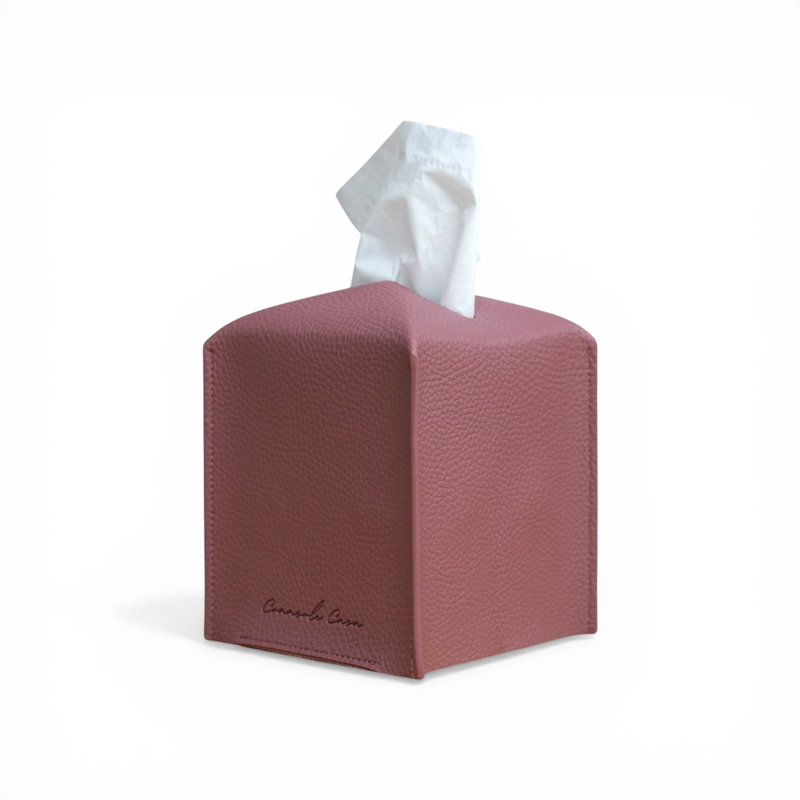Couvercle de boîte à mouchoirs en cuir PU moderne, Mauve