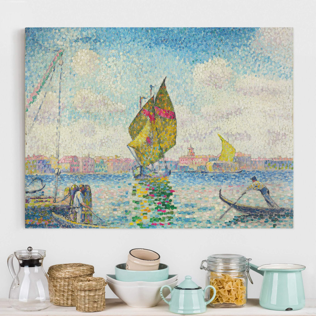 Leinwandbild Segelboote auf dem Giudecca oder Venedig von Henri Edmond Cross