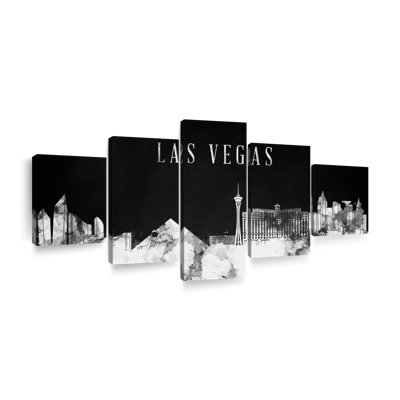 " Black and White Las Vegas " 5 Piece Art Set