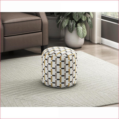 Repose-pieds, repose-pieds moderne en tissu jacquard multicolore, antidérapant, diamètre 16 po x H 17 po | Multicolore | Textile
