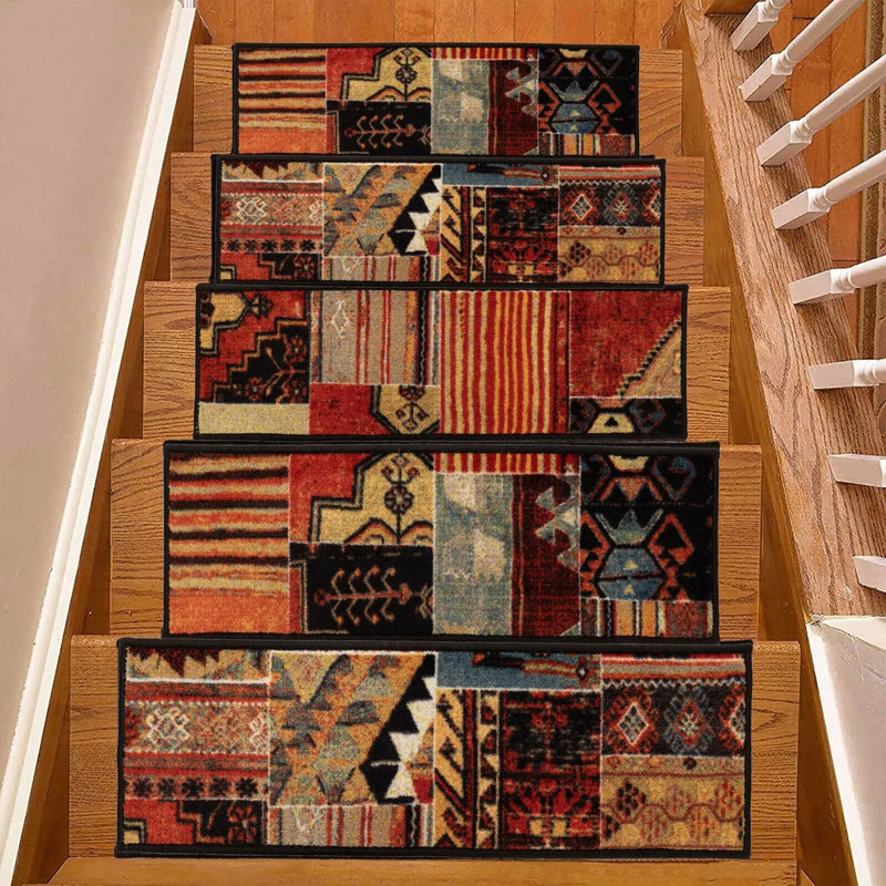 Tapis d'escalier en coton Veyo, Rectangle 9 po x 36 po