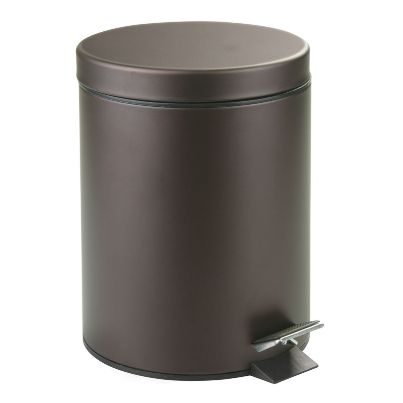 Poubelle en métal avec couvercle, poubelle 5 litres avec insert, 8 po x 8 po x 11 po, Bronze