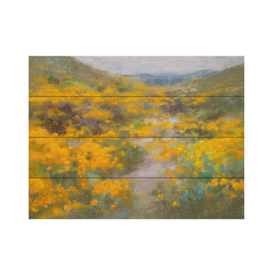 Christine Debrosky Golden Explosion Wood Slat Art