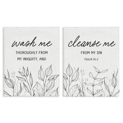 «Wash & Cleanse Me Scripture», ensemble par 2 lettres