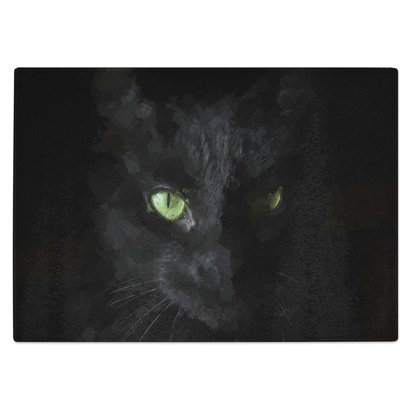 Tempered Glass Cat with Eyes Chopping Board