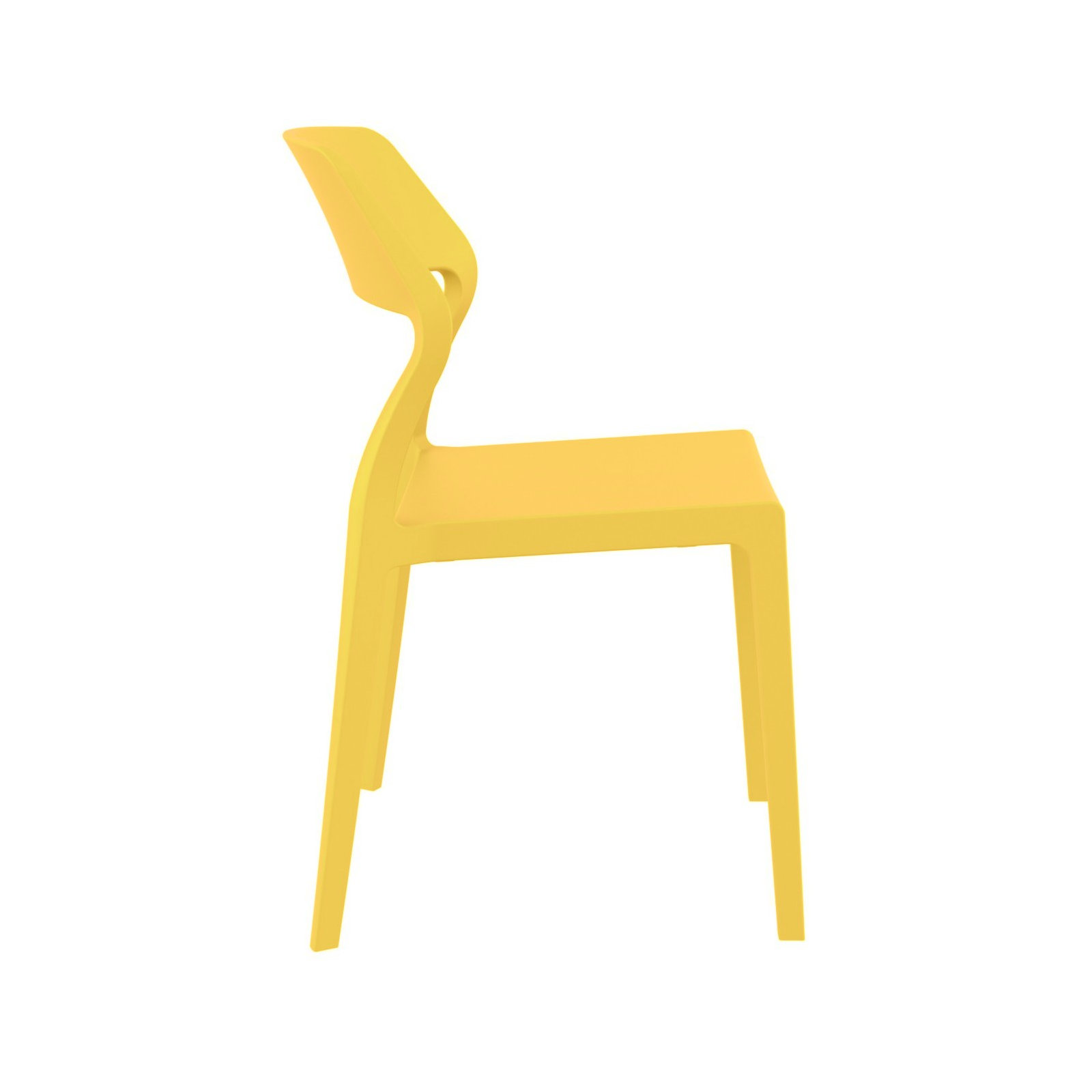Farrah Stacking Patio Dining Side Chair, Yellow