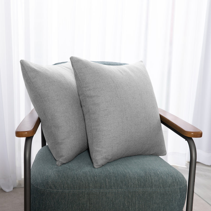 Cynne Square Throw Pillow Cover, Neutral Grey, 60cm H x 60cm W x 1cm D