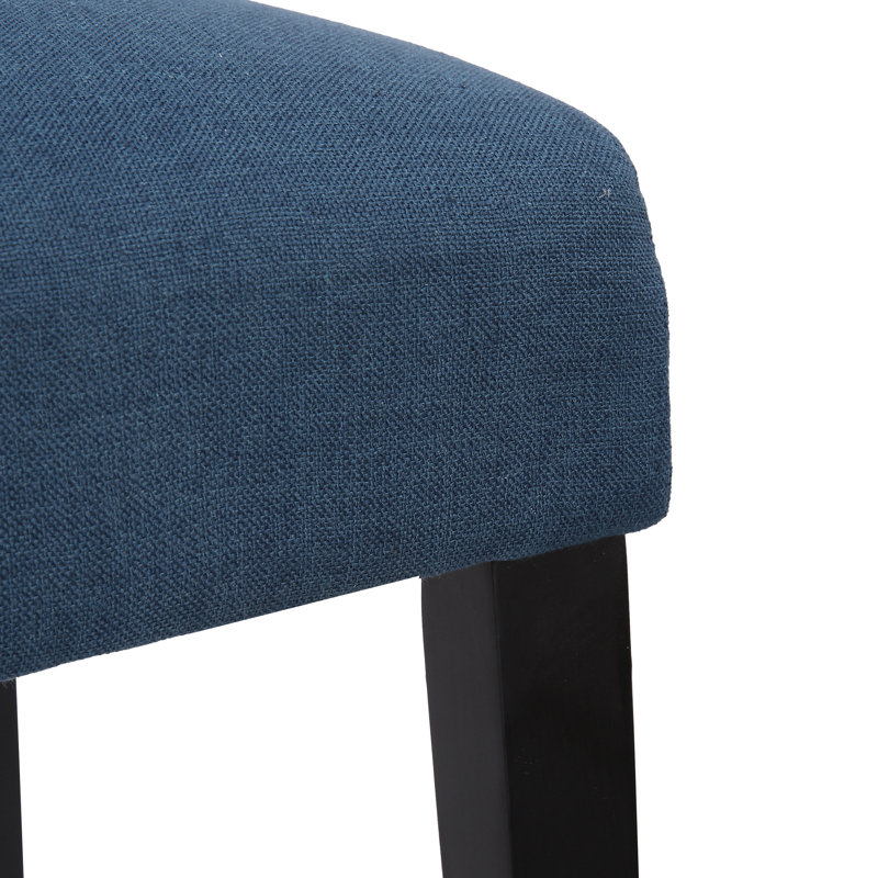 Chaise d'appoint rembourrée en lin capitonné Wren, Bleu marine, 2