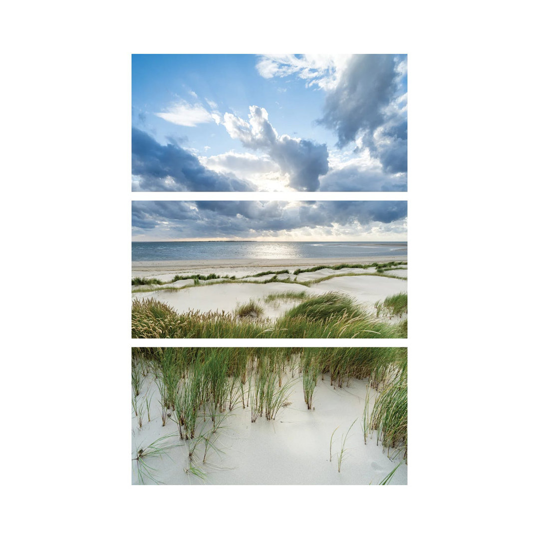 Sturmwolken am Dünenstrand von Jan Becke - Galerieverpackte Leinwand Giclée auf Leinwand