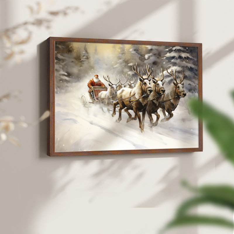 «Chirstmas Art» -CCCCLX III-Reproduction encadrée - réversible, H 16 po x l 20 po, Noyer