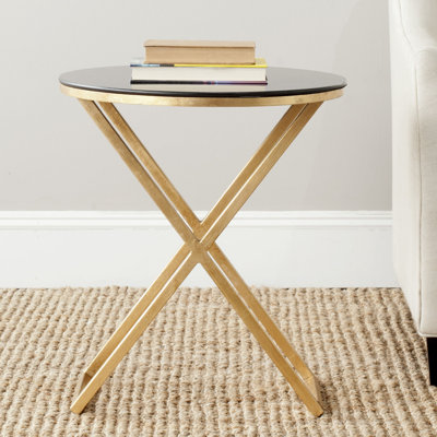 Worcester Glass Top Cross Legs End Table
