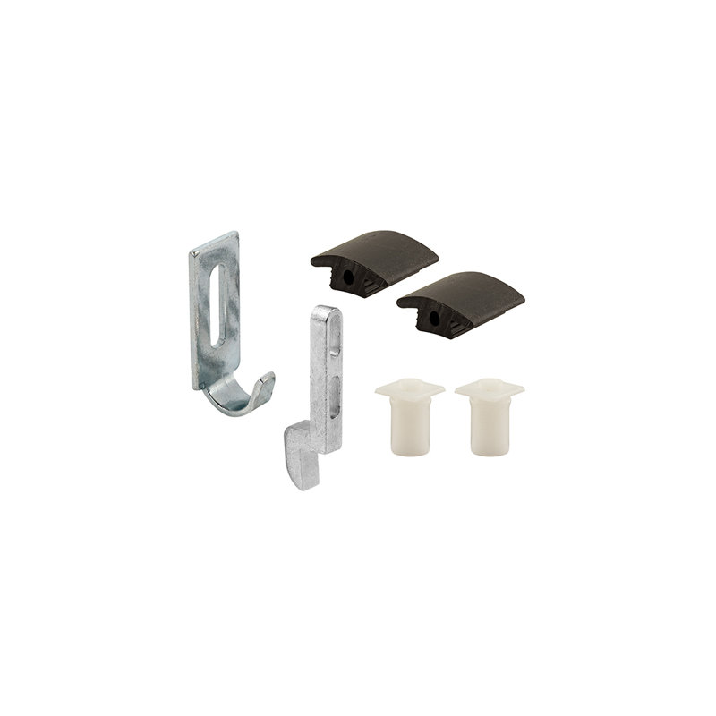 FHC A236 Sliding Screen Door Strike Guide And Adjustment Kit, Steel Diecast and Plastic Material, Available In Gray, Black And White Finish, Set Of 1