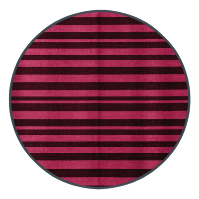 Tapis rouge à rayures horizontales lavable à la machine