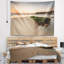 Tapisserie de mer en shore de mer au coucher du soleil en espagne avec accessoires suspendus inclus-28500228