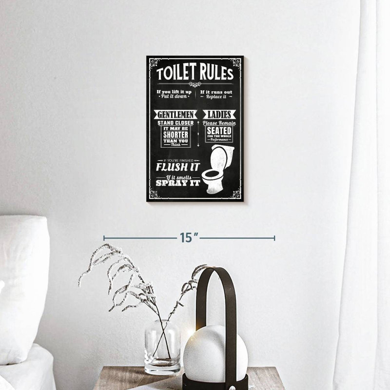 His And Hers Rules of Bathroom, H 12 po x l 8 po x P 1 po